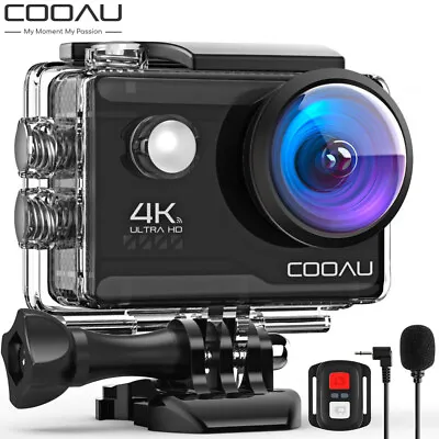 $61.99 • Buy COOAU 4K HD 20MP 1080P Waterproof Sport Action Camera WiFi EIS Video As Go Pro