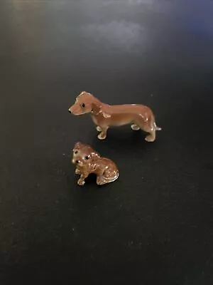 Vintage Lot Of 2 Hagen Renaker Original Brown Puppy Dogs Ceramic Miniatures • $11.99