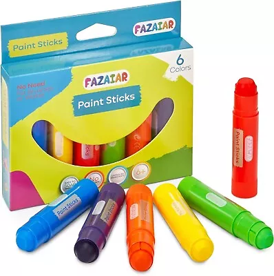 Fazaiar Brian Paint Sticks Classic Colours 6 Assorted Multi Pack Of 6 For Kids • £4.47