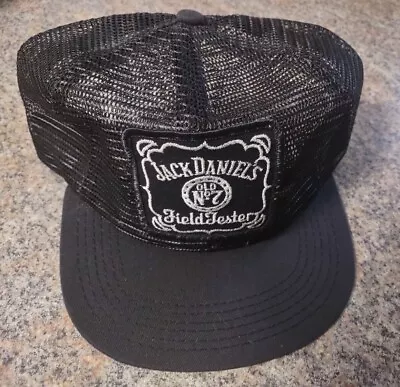 Jack Daniels Field Tester Mesh Snapback Trucker Hat  Black Ball Cap Made In USA • $21.99