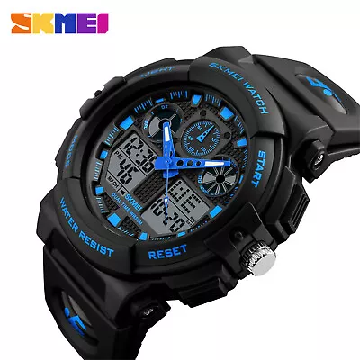 Men LED Large Dial Digital Watch Waterproof Alarm Calendar Sport Watch • $22.22