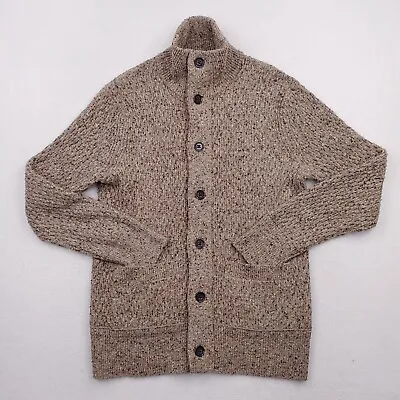 Banana Republic Sweater Mens Medium Beige Wool Cardigan Button Front Mock Neck • $39.99