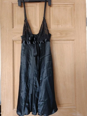 £6.50 • Buy Ladies Sexy Black Silky Negligee/Babydoll Nightie Size 14
