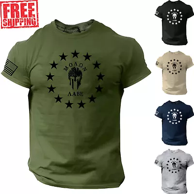 Molon Labe Shirt USA Patriotic American Veteran Come And Take It 1776 • $15.90