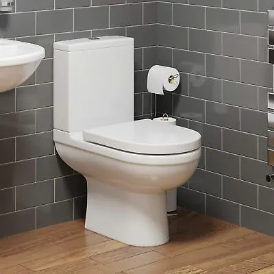 £149 • Buy Close Coupled Bathroom Toilet Space Saving 360mm Pan Soft Close Seat Dual Flush