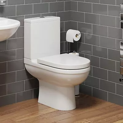 £129.97 • Buy Close Coupled Bathroom Toilet Space Saving 360mm Pan Soft Close Seat Dual Flush