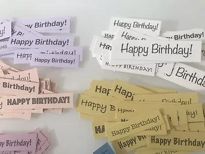 £1.50 • Buy 25 Colourful Birthday Card Sentiment Banners. Hand Made. Card Toppers. 200 Gsm