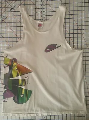 Vintage Nike Air Graphic Tank Top Muscle Shirt Made In USA Size Large • $44.55