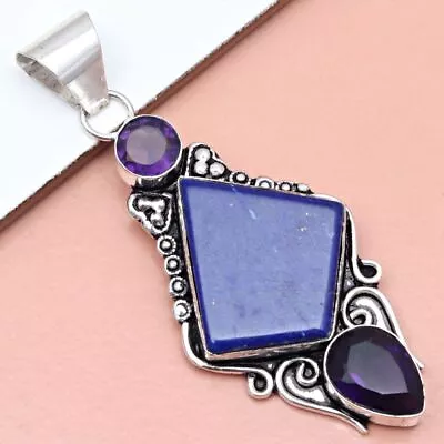 Pendant Lapis Lazuli Gemstone Gift For Her 925 Silver Jewelry 2.75  • $2.57