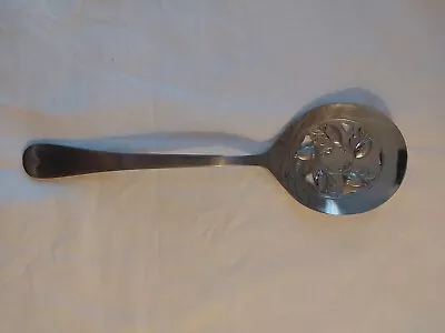 Vintage Sheffield England Silver Plated Cranberry Slotted Serving Spoon G139 • $8