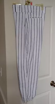 Champro Mens  - Pin Stripe White / Navy Baseball Pants - Ankle Length  • $5