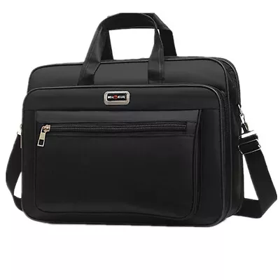 Mens Black Laptop Bag Business Briefcase Messenger Satchel Work Office Bag • £12.98