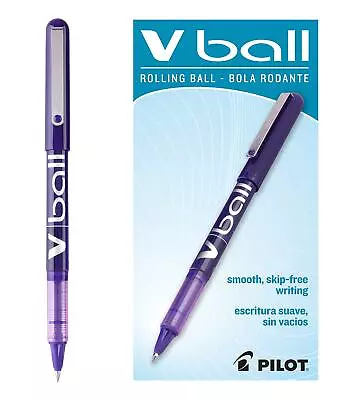 PILOT VBall Liquid Ink Rolling Ball Stick Pens Extra Fine Point Purple Ink 12 • $25.79