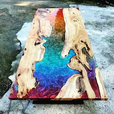 Rainbow Olive Tree Epoxy Resin Table Epoxy Table Dining Table Wooden Table • $1957.11