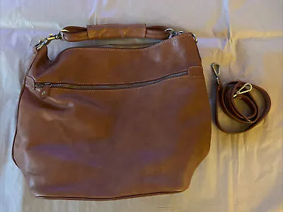 I MEDICI Italian Genuine Leather Brown Hobo Shoulder Bag Purse • $32.99