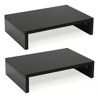 Monitor Stand Riser-2 PackWood 2 Tier Adjustable Dual Monitor Riser Black • $29.99