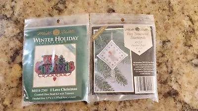 Mill Hill Counted Glass Bead Kits CHRISTMAS Unopened Merry Christmas & Angel • $16.99