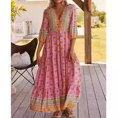 New Women's Tessa Maxi Dress Blushing Meadow Print Jaase Fashion Kenzie Tenzie • £55.39