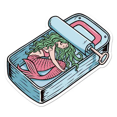 Sardine Can Mermaid Vinyl Decal Sticker - Ebn8066 • $3.45