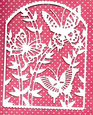 6 New Large Butterfly Card Front Scene Die Cuts -oriental Topper-lady Silhouette • £1.70