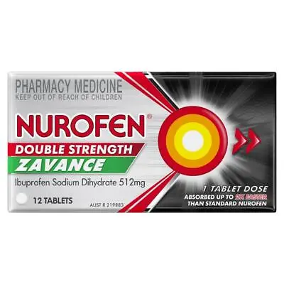 Nurofen Zavance Double Strength Ibuprofen 512mg 12 Tablets • $14.99