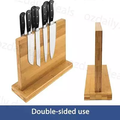 Universal Knife Magnet Holder Cutlery Wood Storage Stand Rack Block Kitchen OZ • $32.15