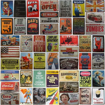 Tin Metal Sign Plaque Bar Pub Vintage Retro Wall Decor Home Club Tavern 20x30 Cm • £5.74