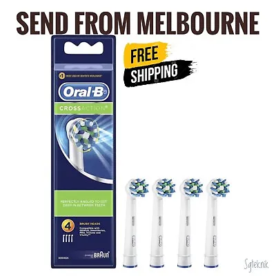 $32.95 • Buy New 4x Braun Oral-B Cross Action Replacement Electric Toothbrush Heads Refills