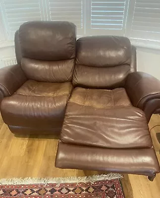 Reclining Leather Sofa 2 Seater • £10