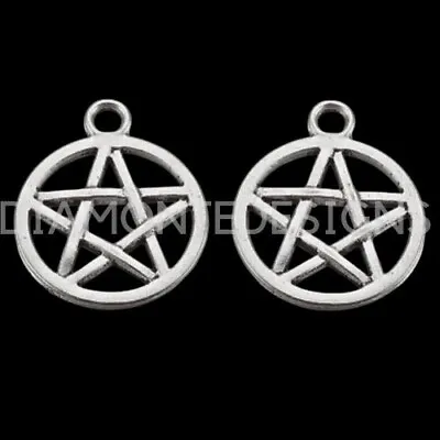 20 Pcs 20mm Tibetan Silver Pentagram Star Charms Pendant Wiccan Faith Charm B61 • £2.99