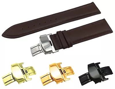 Dark Brown Genuine Leather  Strap/Band Fit NAUTICA Watch Clasp 18 19 20 21 22mm • £12.90