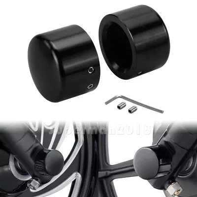 $9.48 • Buy Black Front Axle Cap Nut Cover Fit For Harley Softail Dyna Touring Streel Glide