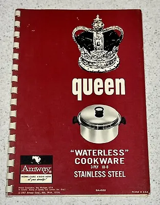 1967 Amway Queen Waterless Cookware Stainless Steel Cookbook • $15