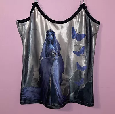 Corpse Bride Emily Tim Burton Silk Vintage Tank Crop Top Goth Gothic Halloween • $25