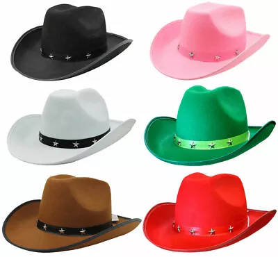 Studded Cowboy Hat Wild West Trampas Western Cowgirl Fancy Dress Adult Stetson • £8.99