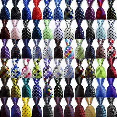 New Classic Polka Dot JACQUARD WOVEN Silk Men's Tie Necktie • £7.19