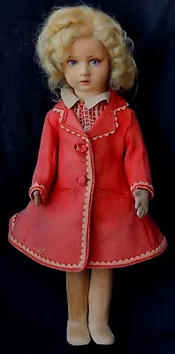 Vtg Italian Lenci? Blonde School Girl 16.5” Cloth Felt Swivel Head Cloth Doll  • $82