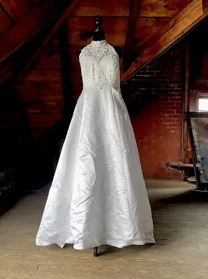 Mori Lee Halter Wedding Dress Size 16 • $125