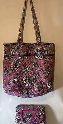 Vera Bradley Women’s Medium Sz Vera Tote Bag*wallet Boysenberry Retired Pattern • $15