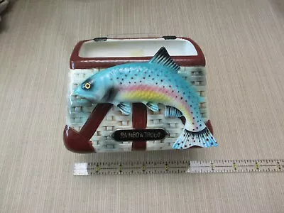 Ucagco Ceramic CREEL PLANTER W/RAINBOW TROUT - Japan • $11