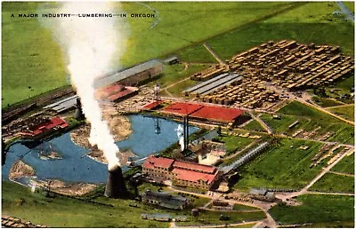 Aerial View Of Medford Corp. Lumber Mill Oregon OR 1930s Linen Postcard Unused • $4.67