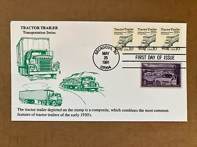 1991 10c Tractor Trailer 2457 KMC Venture Combination FDC - 4 Stamps • $4.99