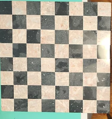Persian Marble~Onyx Chess Board Only 13.5” X 13.5” Black & Pink Classic Vintage  • $58