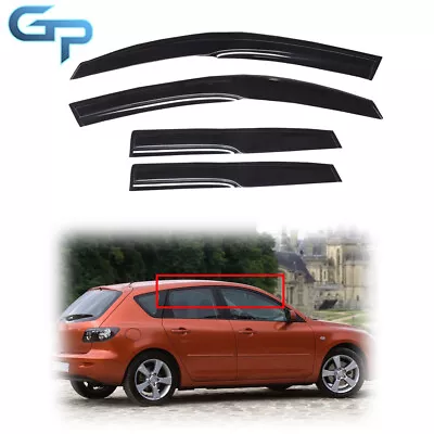 Window Visor Fit For 2004-2009 Mazda 3 Hatchback Sun Rain Guards Deflectors • $27.30