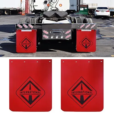$60.99 • Buy 24 X30  Mud Flaps Heavy Duty Red Mudguards For Trailer Truck Semi-truck 2PCS