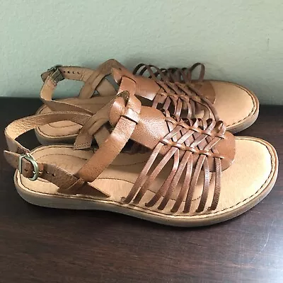 Born Women's Leather Strappy Sandals Size 8 Brown • $21.99