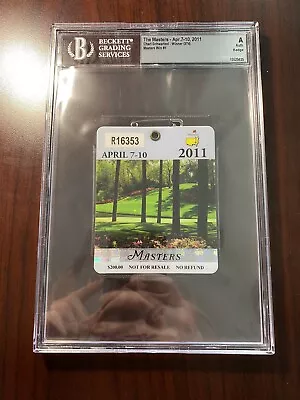 2011 Masters Golf Tournament Ticket Badge Charl Schwartzel BGS Authentic RARE🔥 • $3.25