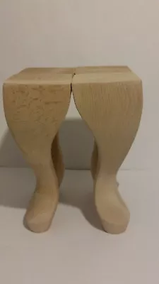 4x WOODEN FURNITURE LEGS QUEEN ANNE STYLE  BEECH - SOFACHAIRS SETTEES  • £28