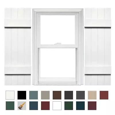 1 Pair Mid America 4 Board And Batten Joined Vinyl Shutters 14 Inch Width • $81.22