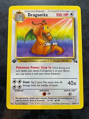 Pokemon TCG - Card - Dragonite 19/62 1st Edition Fossil WOTC • $84.95